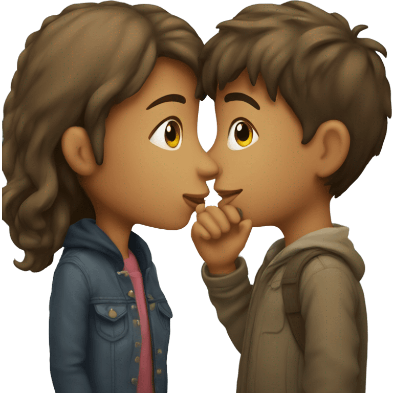 Girl and boy kissing emoji