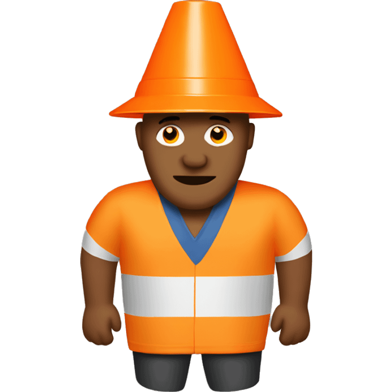 Man wearing a TrafficCone named ConeHead emoji