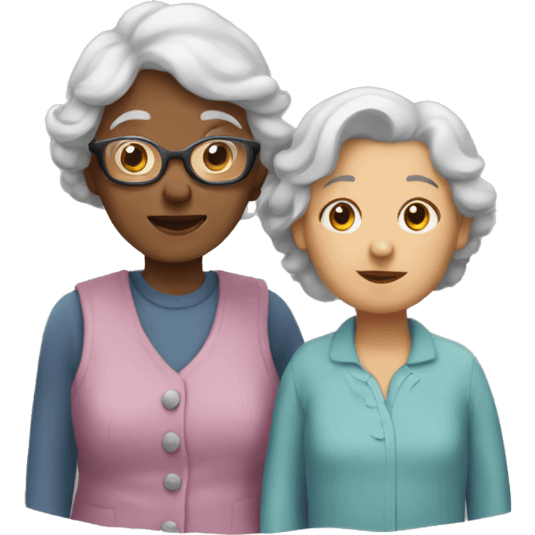 Grandma with a boy and girl emoji