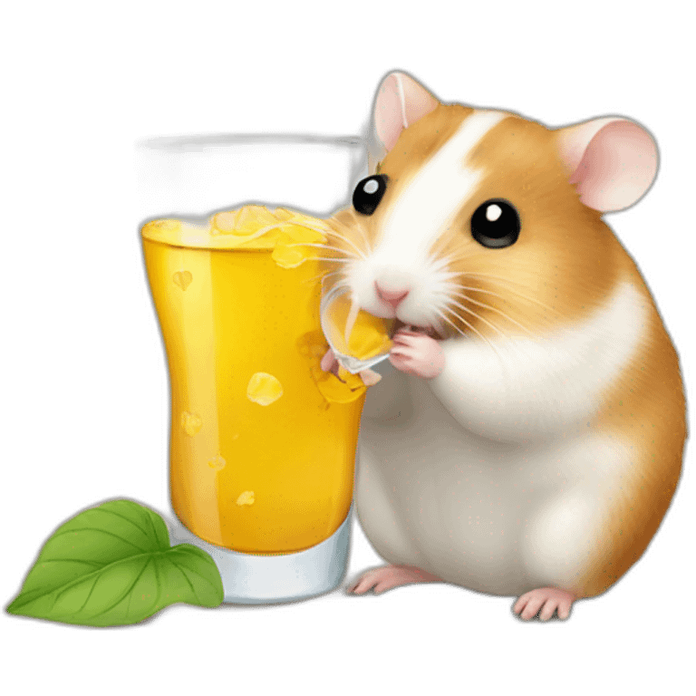 Hamster drinking emoji