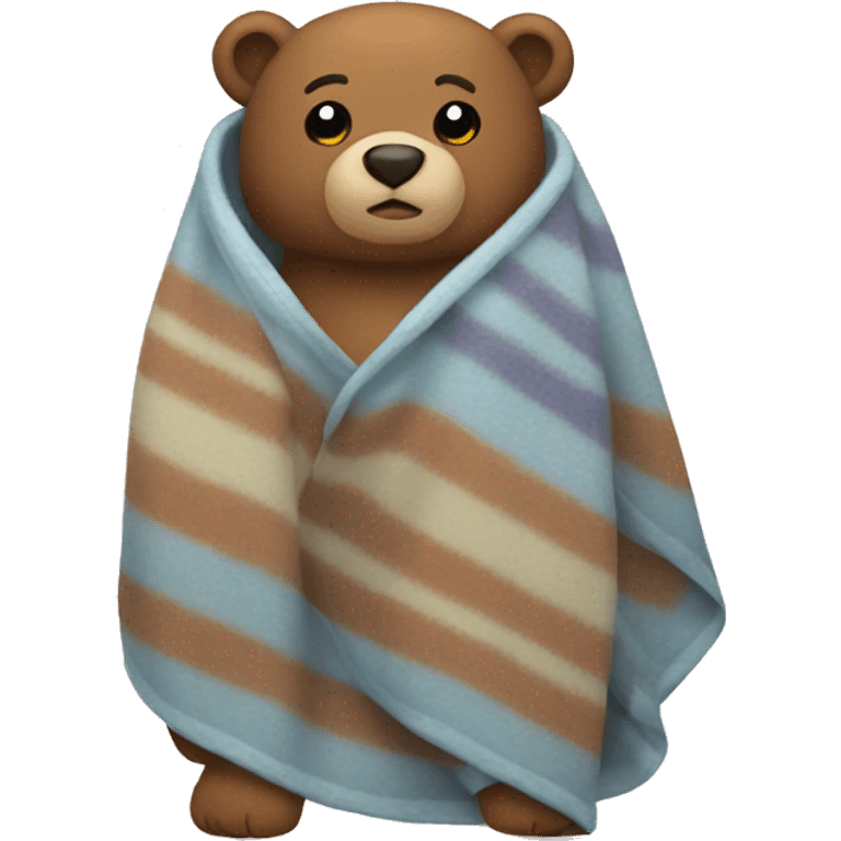 bear cozy in blanket emoji