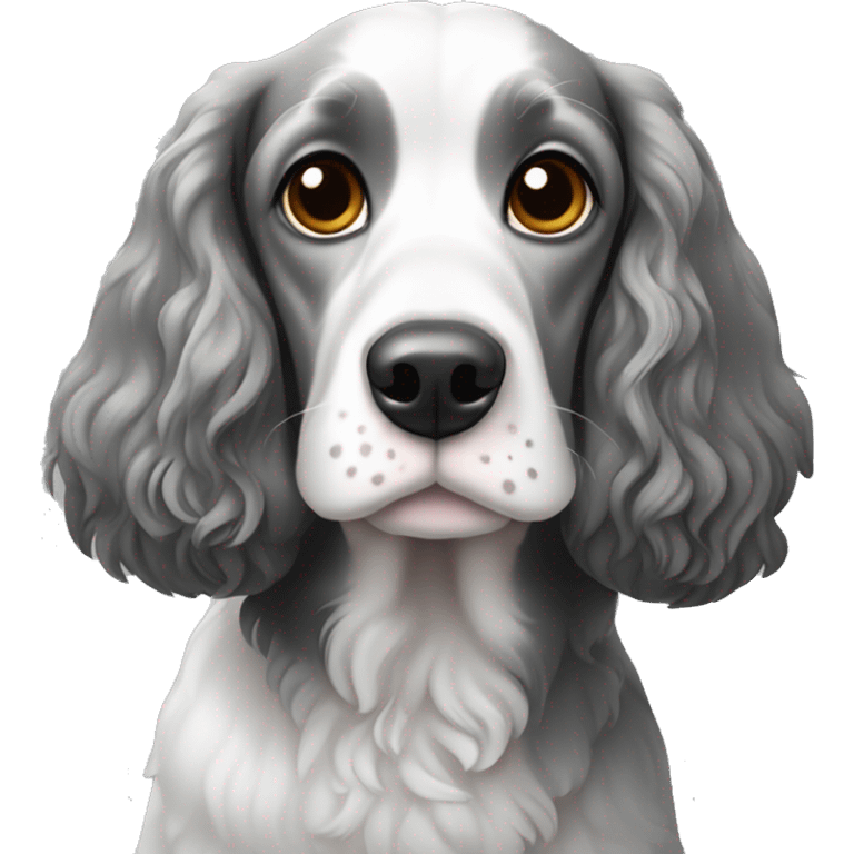 coker spaniel black,white,grey emoji