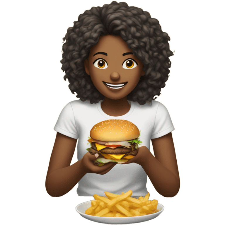 Girl eating fast food  emoji