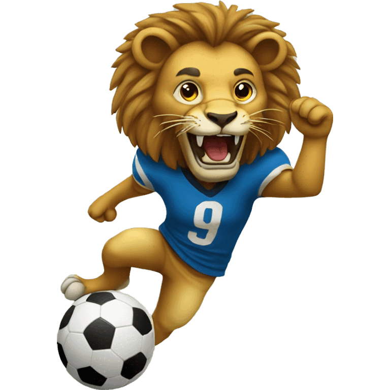 Lion playing football emoji