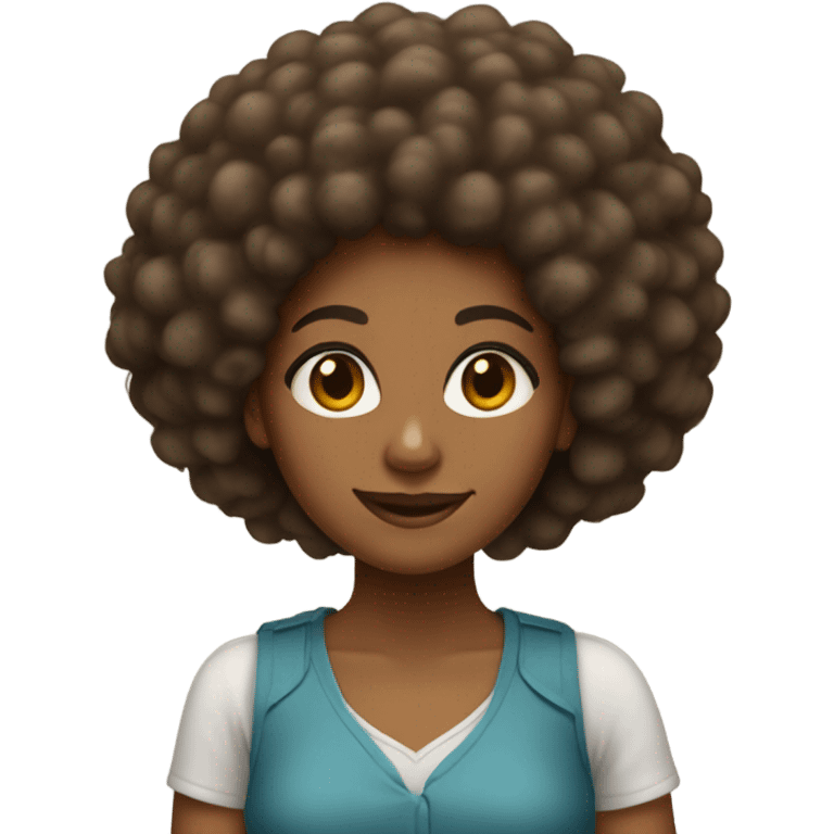 bbl brown skin girl with fro emoji