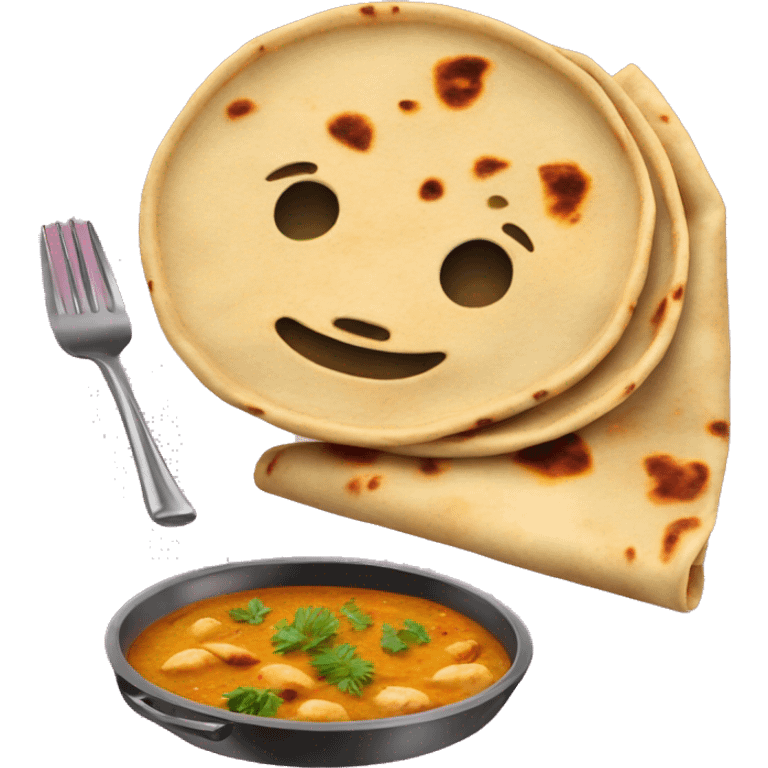 chapati with paneer curry on the side emoji