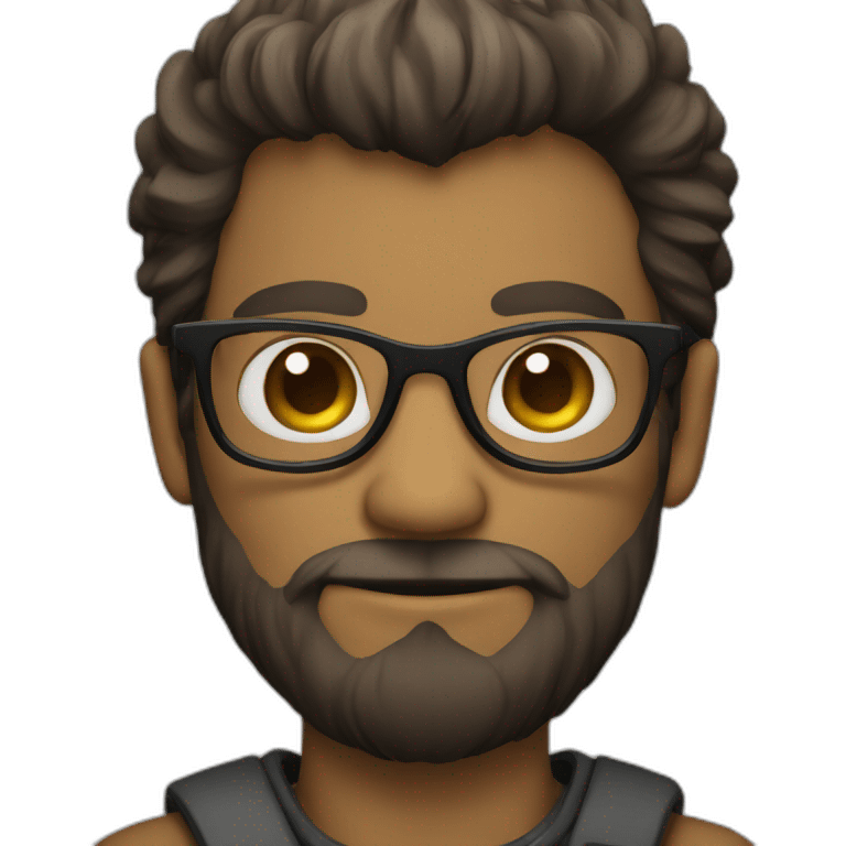 A monkey man with glasses and a beard emoji