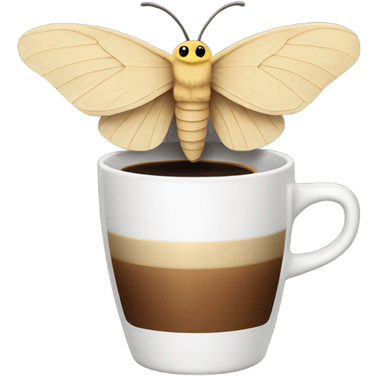 Moth (cat) drinking coffee emoji