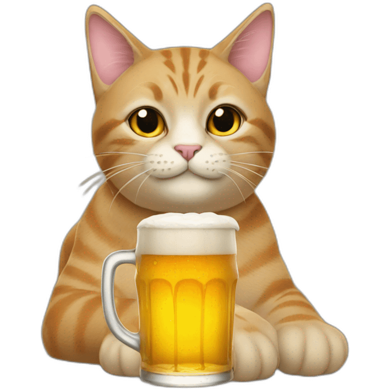 cat drinking beer emoji