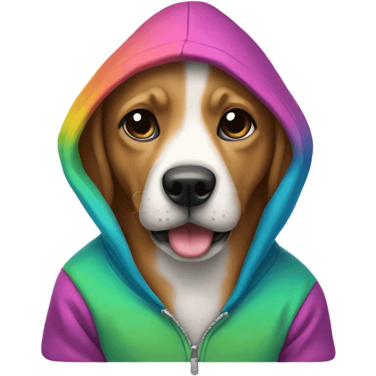 Dog wearing a hoodie emoji