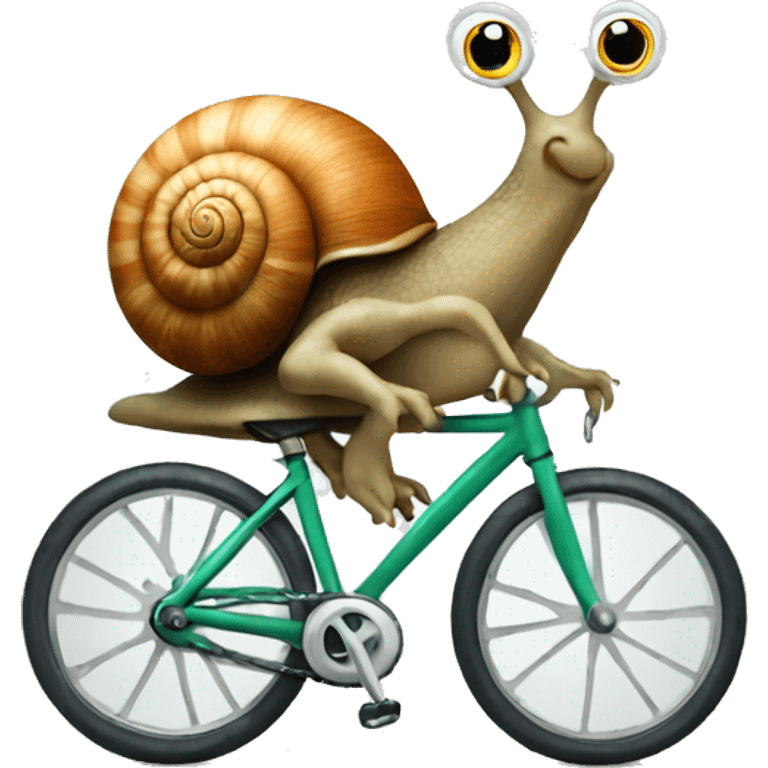 snail riding a bike emoji