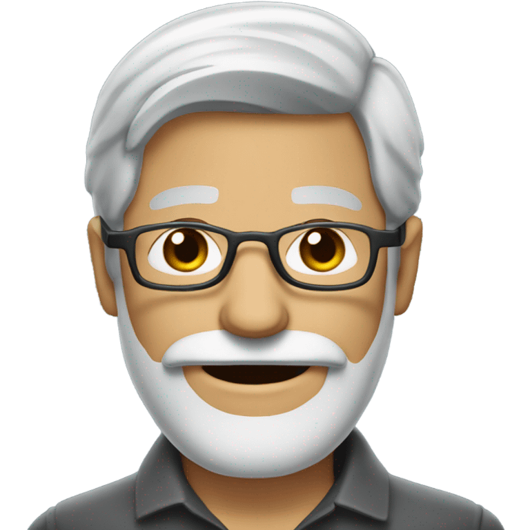 gray haired man with beard mustache and glasses emoji