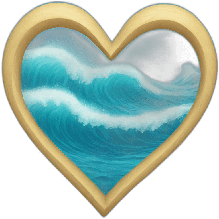 wave heart water emoji