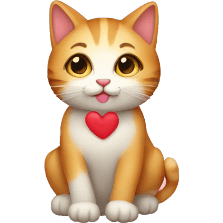 Gatito con corazones  emoji