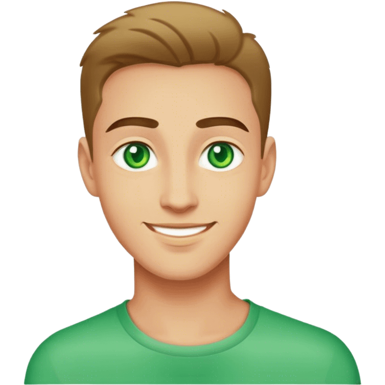 Guy with green eyes smiling  emoji