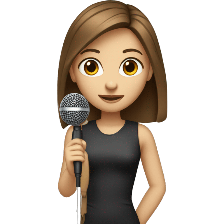 girl-with-brown-straight-hair-brown-eyes-holding microphone emoji