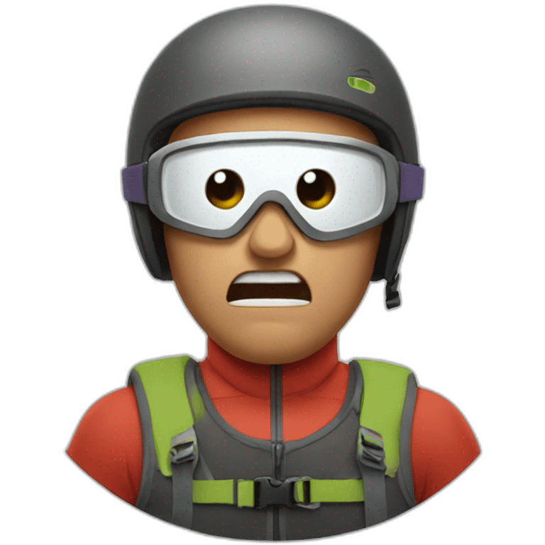 angry man skiing emoji