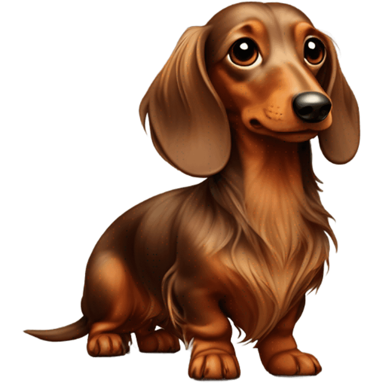 Long haired dachshund emoji