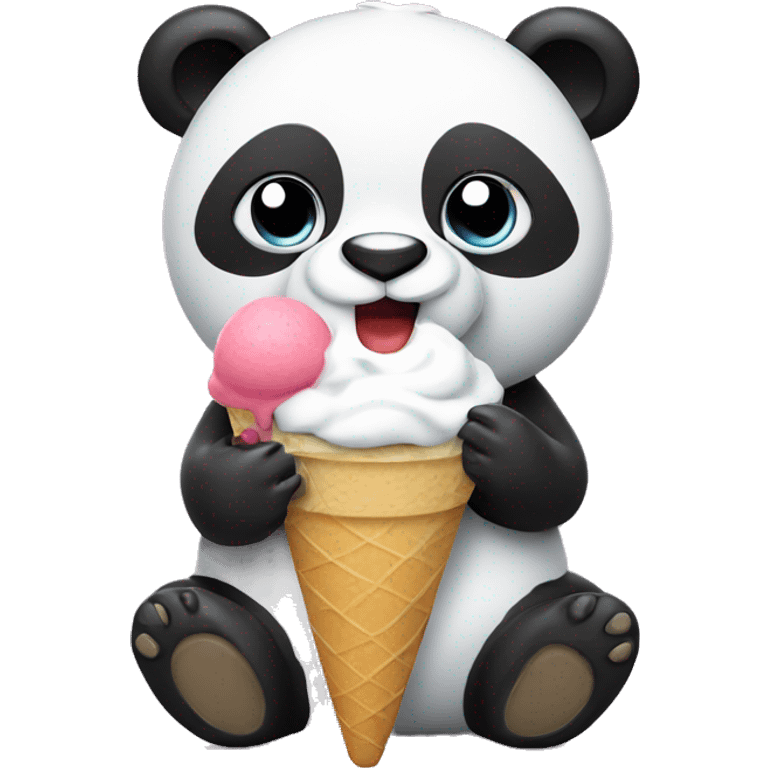 Panda eating ice cream emoji