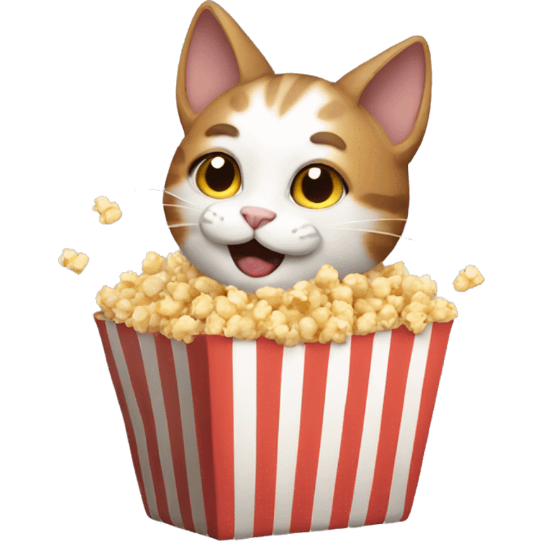 cat with popcorn emoji