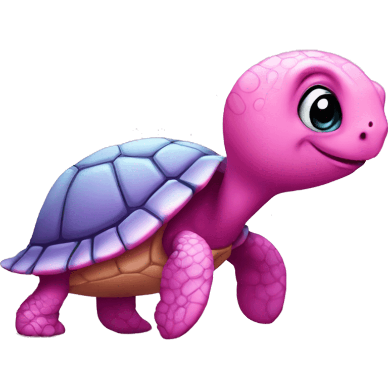 pink turtle with a bow emoji