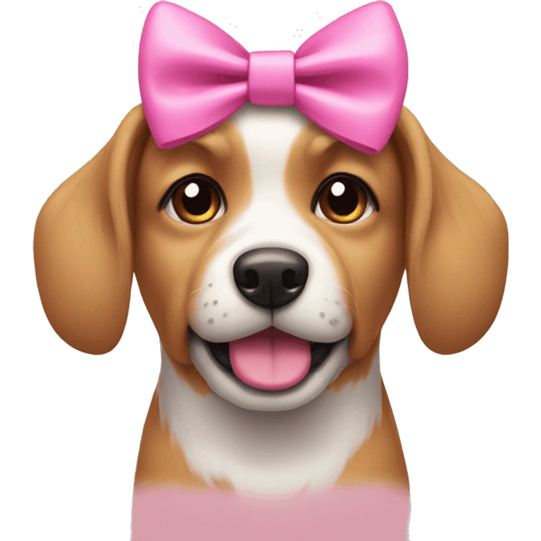 dog wearing a pink bow emoji