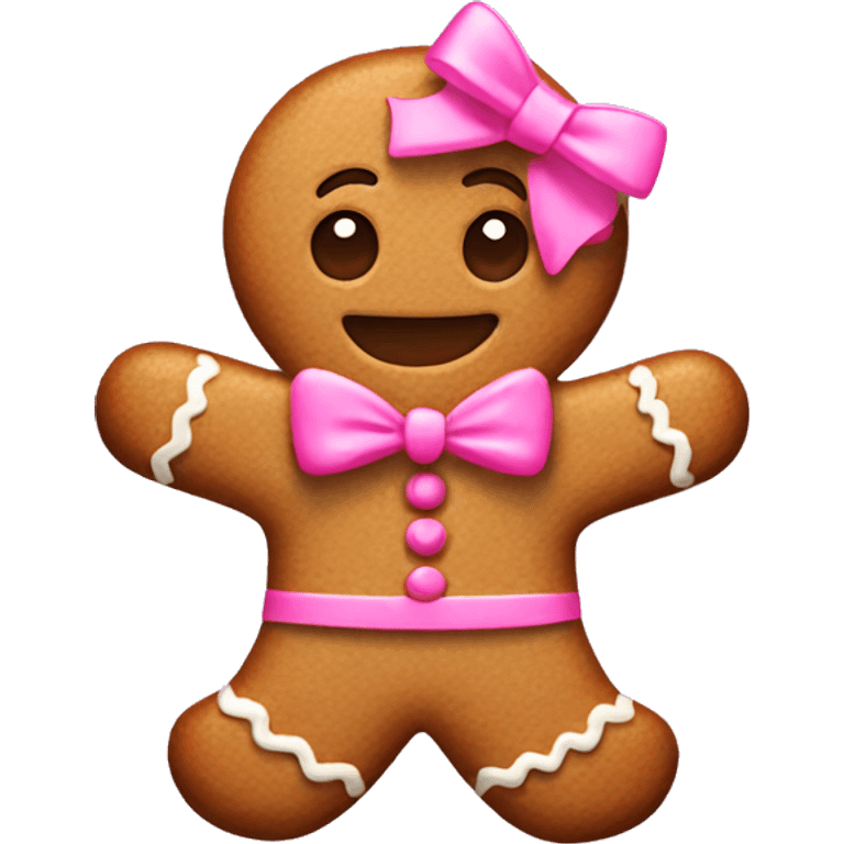 gingerbread with a pink bow emoji