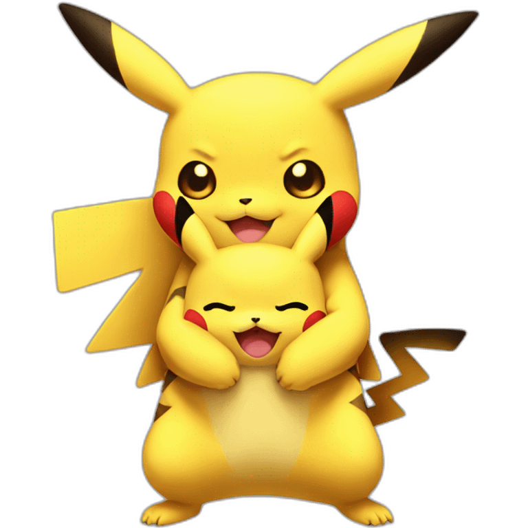 Pikachu hug Raichu emoji