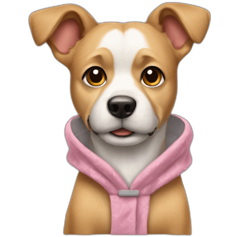 Chien avec une robe emoji