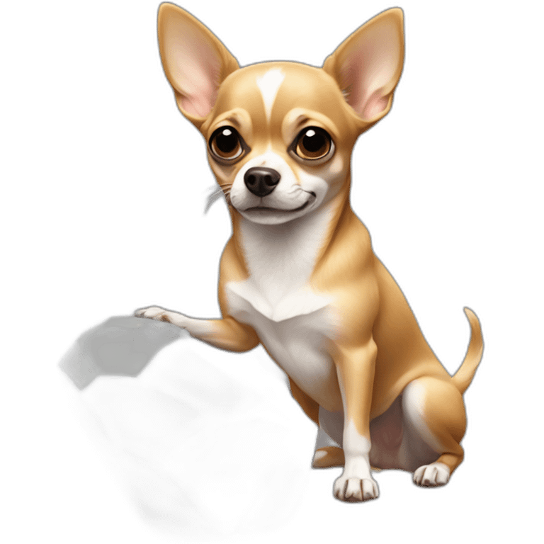 chihuahua holding a huge stone emoji