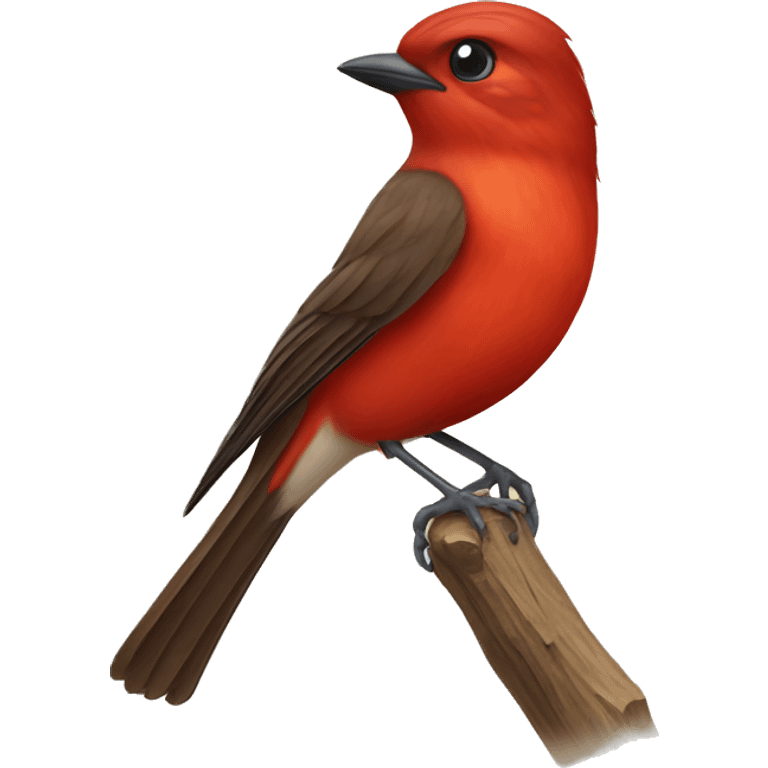 red male flycatcher bird emoji