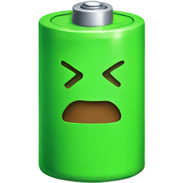 Green battery normal expression emoji