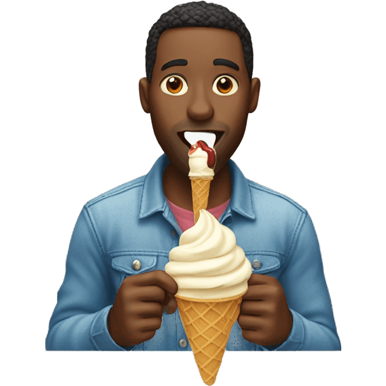 men sucking icecream emoji