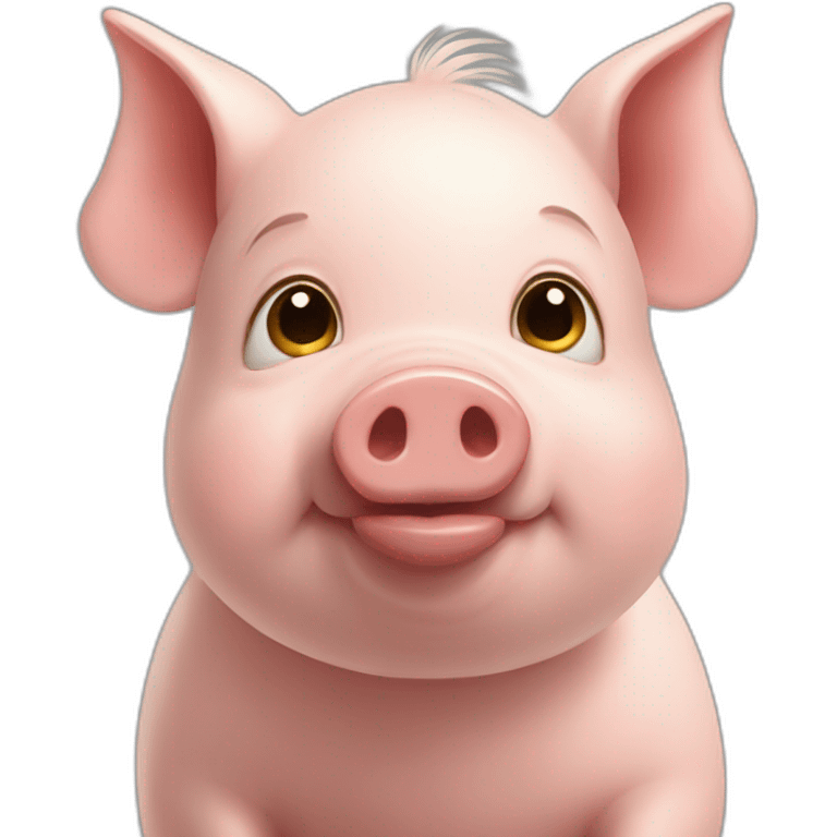 The little pig from three brothers who build a straw house emoji