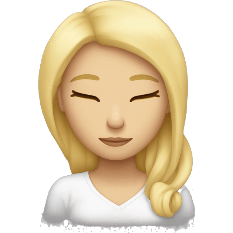 Blonde girl sleeping emoji