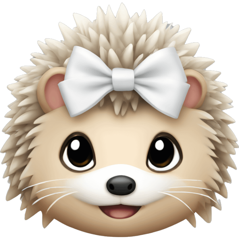 Cute hedgehog with a white bow emoji