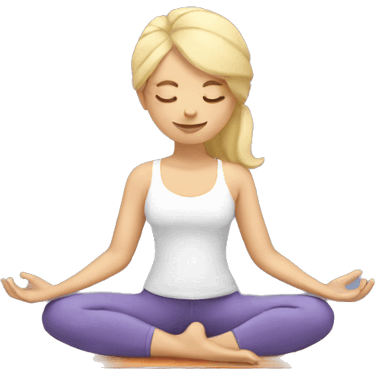 Blonde lady doing yoga emoji