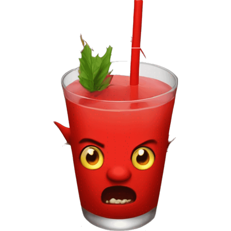 Daemon little red with thorns with cocktail  emoji