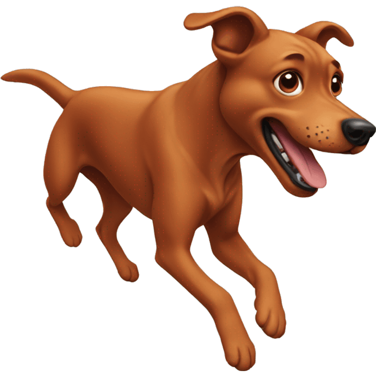 Red dog jumping  emoji