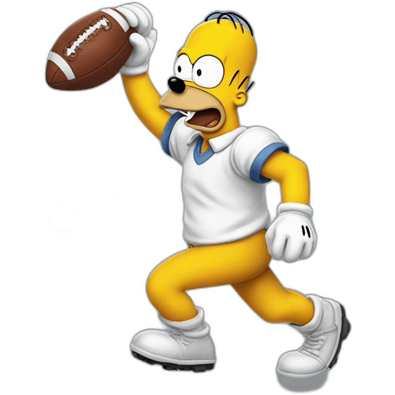 Mickey playing football with Homer Simpson  emoji