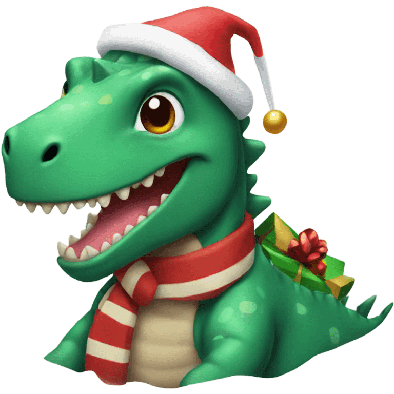 Chrismas dino emoji