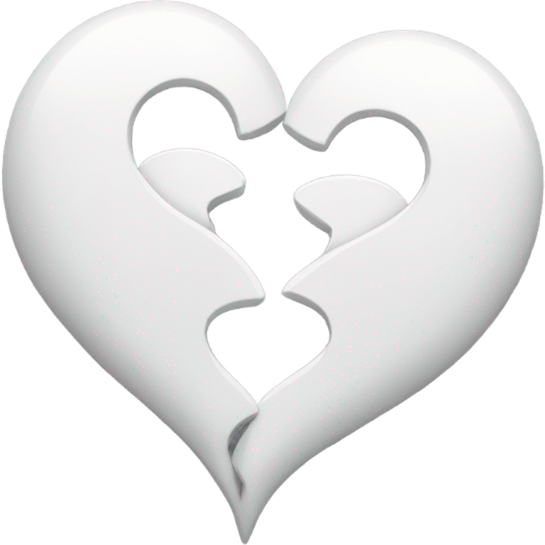 Two White linked hearts  emoji