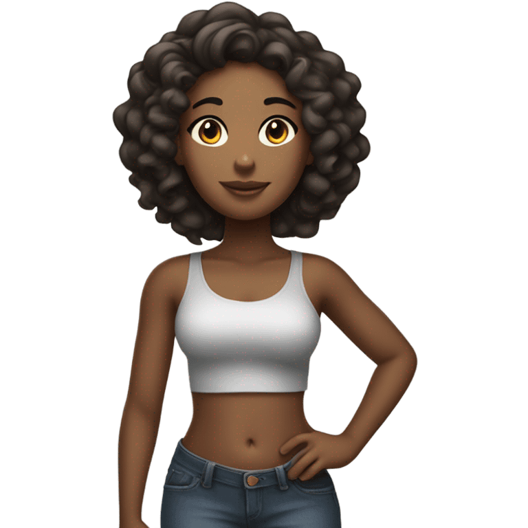 African American girl w curvaceous physique emoji