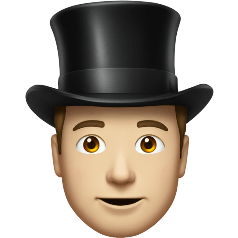 Elon musk with a top hat emoji