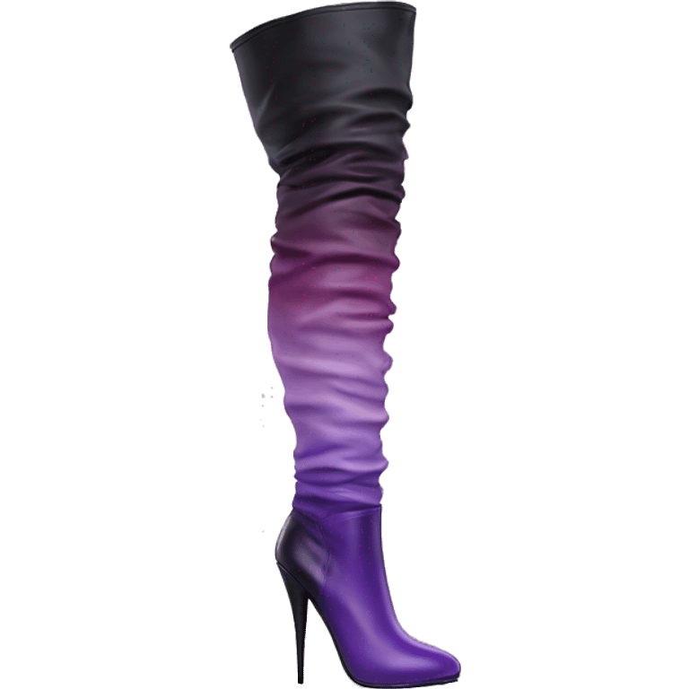 Realistic light purple to dark purple ombre thigh high boots. emoji