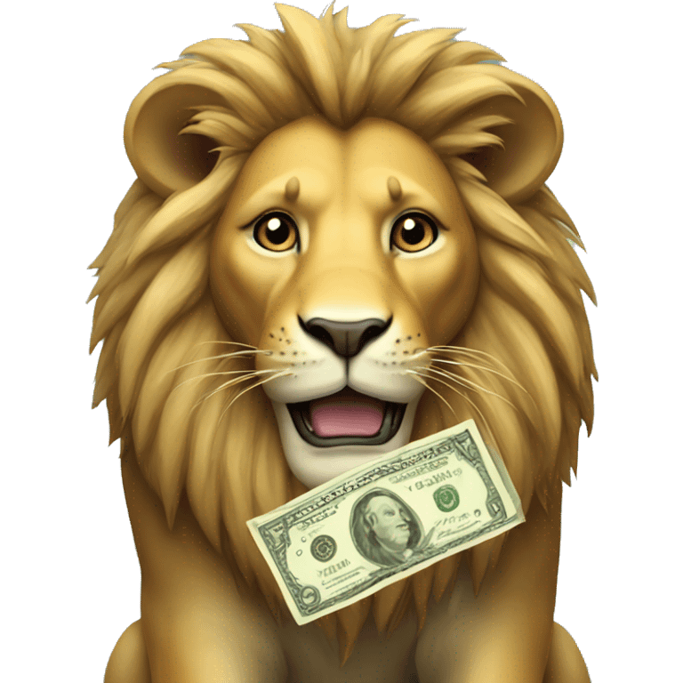 lion with money emoji