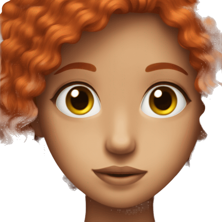 Red hair girl with long eyelashes and freckles  emoji