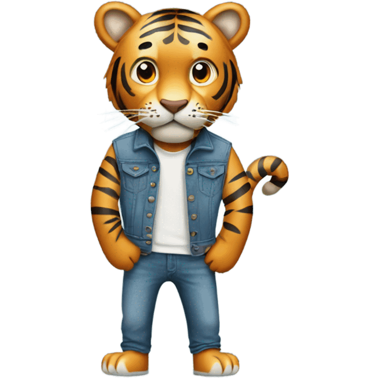 Tiger wearing jeans emoji