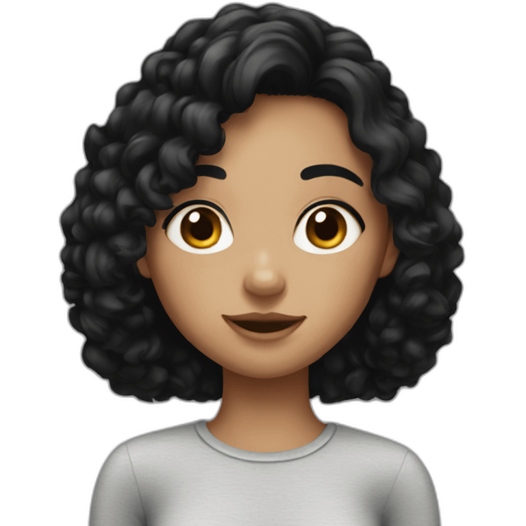 Girl with freckles and black hair emoji