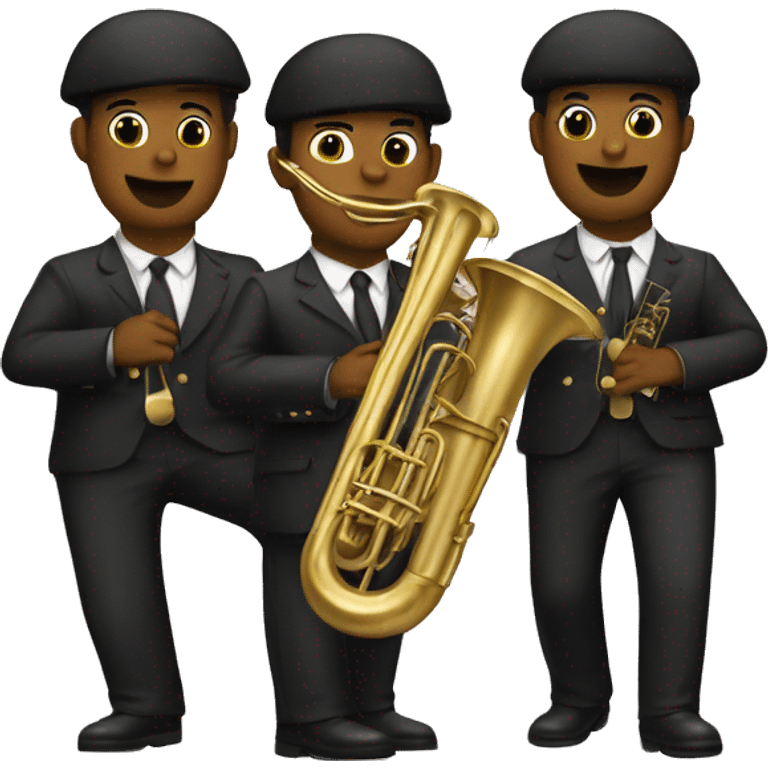 brass band with floreal cloth emoji